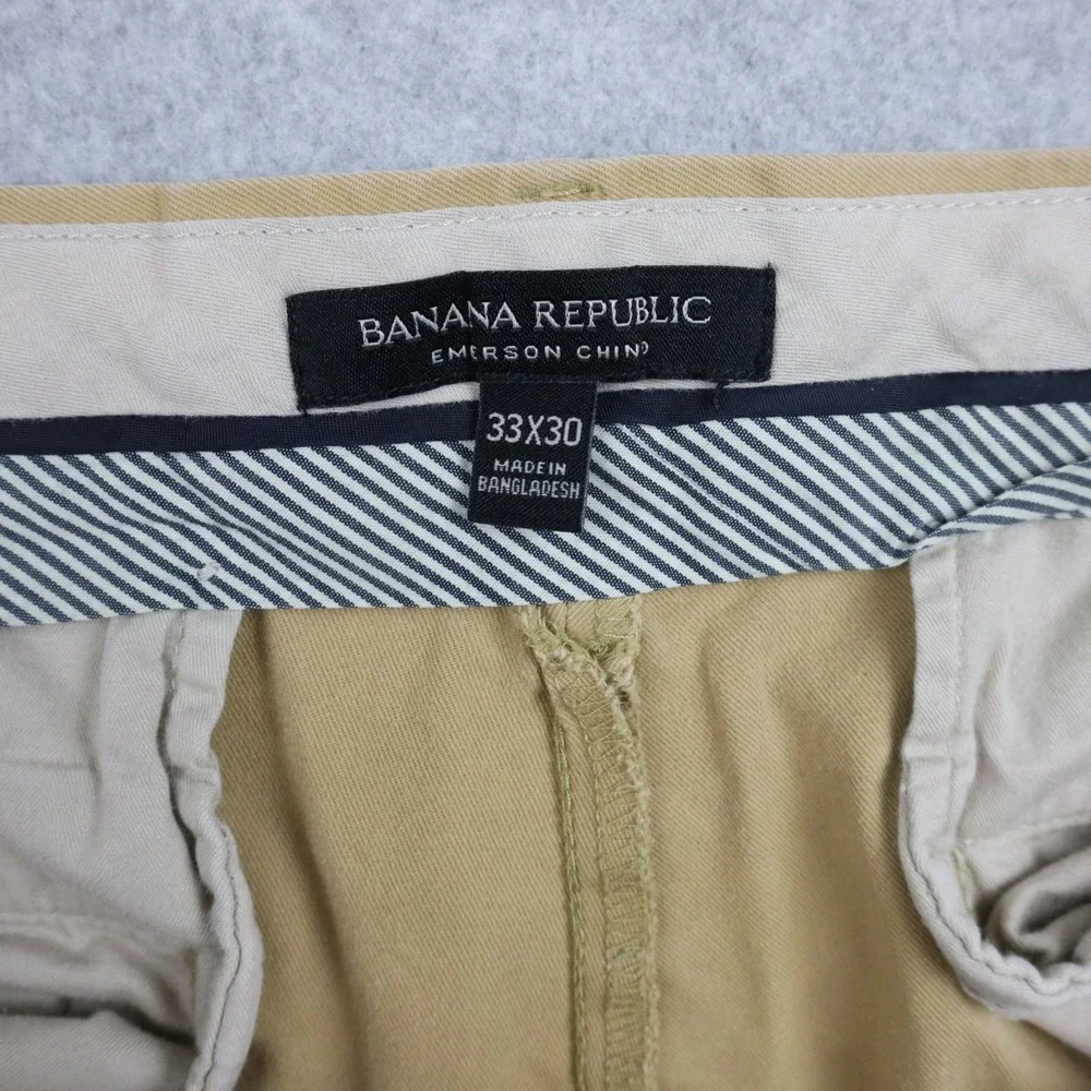 Banana Republic Pants Mens 34x28 Emerson Chino Business Casual Flat‎ Front Tan